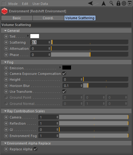 C4D周练作业-Volumetric Scattering And Fog 体积散射与雾—RS体积渲染—Redshift红移中文帮助文档手册-苦七君